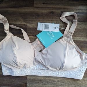 NWT Willow Luxe Pumping Bra 2XL champagne
